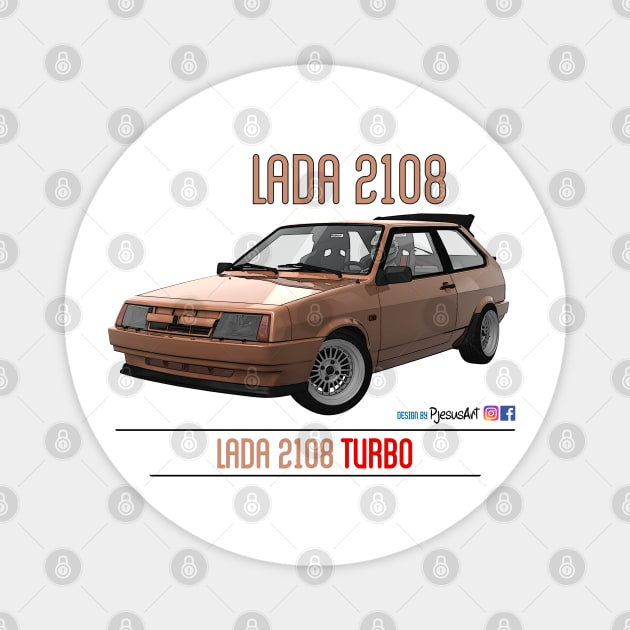 Lada 2108 Turbo Golden Ochre Magnet by PjesusArt